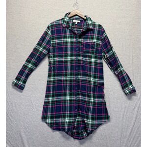 Jamie & Layla Shirt Dress Womens Large Multicolor Plaid Flannel Button Front